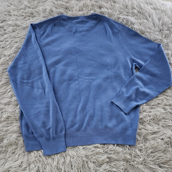 NWT Polo Ralph Lauren Cotton Embroidered Logo Crewneck Sweater Blue Mens XL - Picture 11 of 16